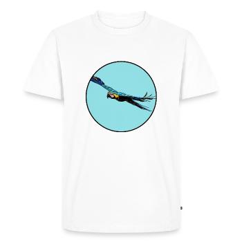 Vol ara bleu - T-shirt Premium bio Homme - blanc - Devant - Nico (187cm)
