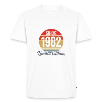 amazing since 1982 - anniversaire - T-shirt Premium bio Homme - blanc - Devant - Nico (187cm)