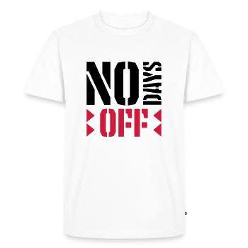 pas de jours de congé devis - T-shirt Premium bio Homme - blanc - Devant - Nico (187cm)