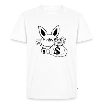 Money bag rich Easter banknotes - Men's Premium Organic T-Shirt - white - Front - Nico (187cm)