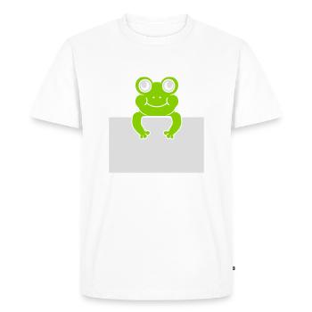 Present text Comic Frog - Men's Premium Organic T-Shirt - white - Front - Nico (187cm)