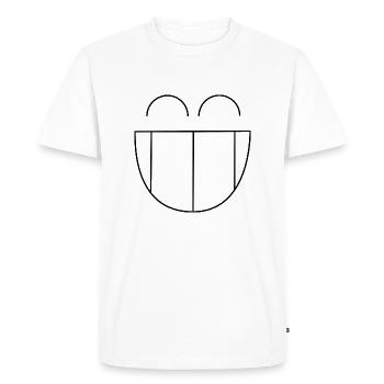 HAPPY BIT. SOURIRE. - T-shirt Premium bio Homme - blanc - Devant - Nico (187cm)