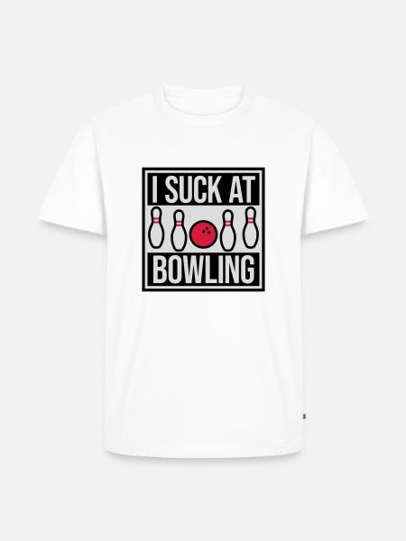 I suck at bowling - Men's Premium Organic T-Shirt - white