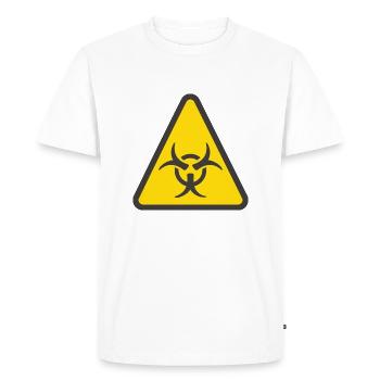 Étiquette de mise en garde jaune danger biologique - T-shirt Premium bio Homme - blanc - Devant - Nico (187cm)