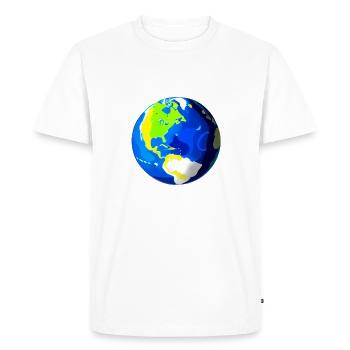Cute Cartoon Depiction of Planet Earth 2 - Men's Premium Organic T-Shirt - white - Front - Nico (187cm)