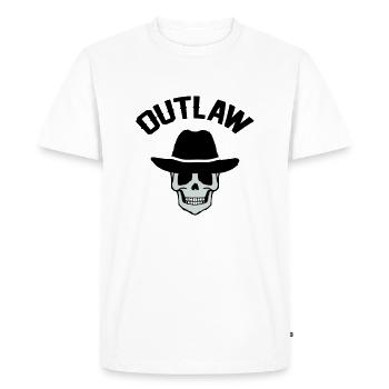 Cowboy Skull Outlaw - Men's Premium Organic T-Shirt - white - Front - Nico (187cm)