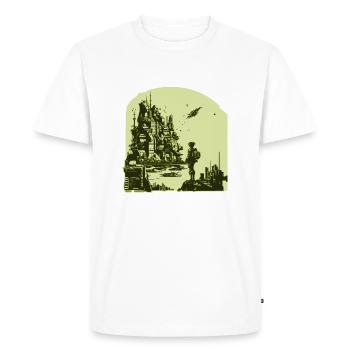 Science Fiction Comic Artwork in 8 Bit Retro Style - Men's Premium Organic T-Shirt - white - Front - Nico (187cm)