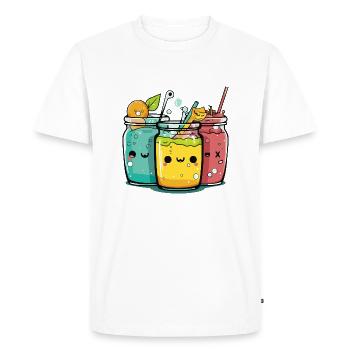 Jus de fruits Kawaii - T-shirt Premium bio Homme - blanc - Devant - Nico (187cm)
