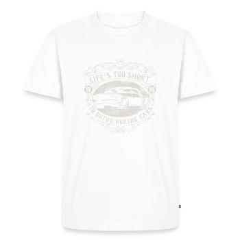 La vie est trop courte - T-shirt Premium bio Homme - blanc - Devant - Nico (187cm)