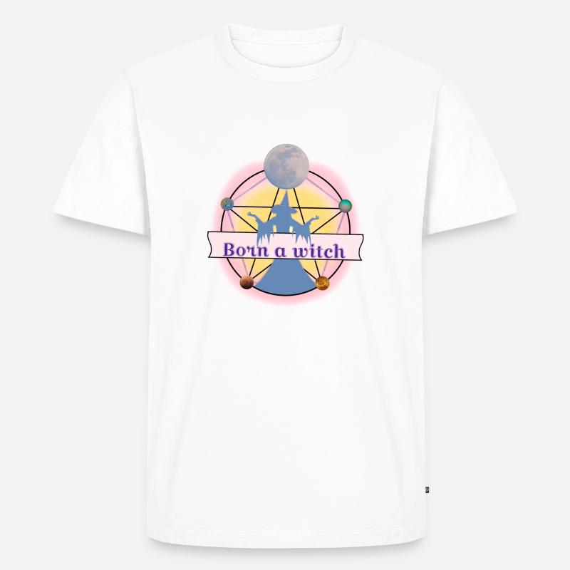 Born a witch - Männer Premium Bio T-Shirt - Weiß