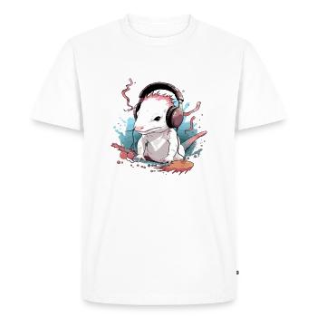 Axo l'axolotl audiophile - T-shirt Premium bio Homme - blanc - Devant - Nico (187cm)
