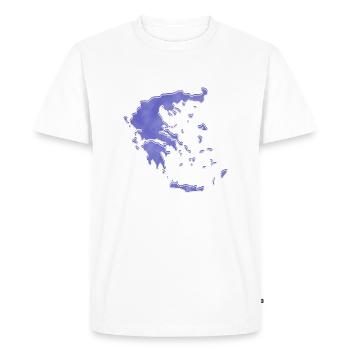 "Map", Boho Line Art Design, Series "Greece" - Men's Premium Organic T-Shirt - white - Front - Nico (187cm)