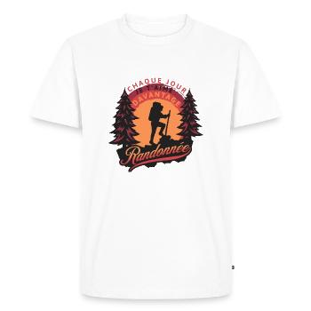 Randonnée , chaque jour je t'aime d'avantage - T-shirt Premium bio Homme - blanc - Devant - Nico (187cm)