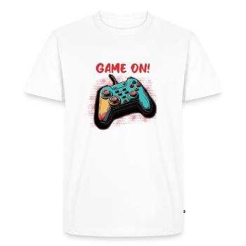 Game on - Men's Premium Organic T-Shirt - white - Front - Nico (187cm)