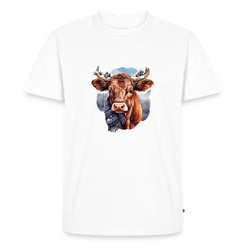 Vache de Noël - T-shirt Premium bio Homme - blanc - Devant - Nico (187cm)