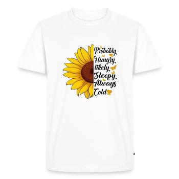 probably hungry likely sleepy always cold Vintage - Men's Premium Organic T-Shirt - white - Front - Nico (187cm)