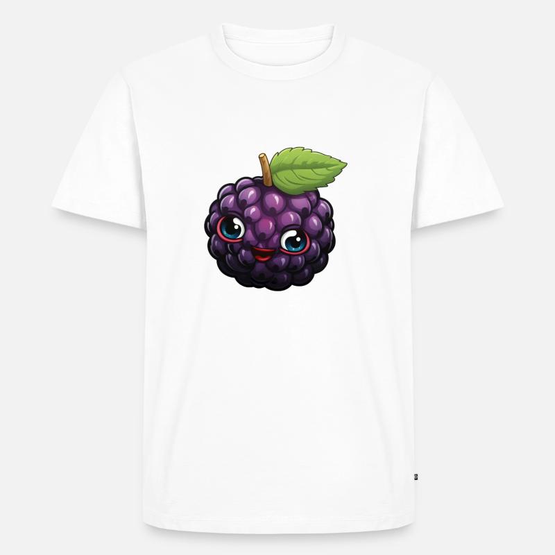 süße Brombeere - Männer Premium Bio T-Shirt - Weiß