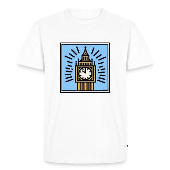 Big Ben Pop Art - T-shirt Premium bio Homme - blanc - Devant - Nico (187cm)
