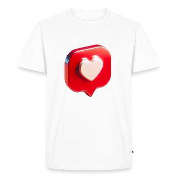 Heart - Love Message - Men's Premium Organic T-Shirt - white - Front - Nico (187cm)