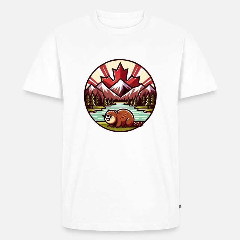 Kanada Bieber 3 - Männer Premium Bio T-Shirt - Weiß