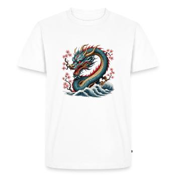Dragon asiatique - T-shirt Premium bio Homme - blanc - Devant - Nico (187cm)