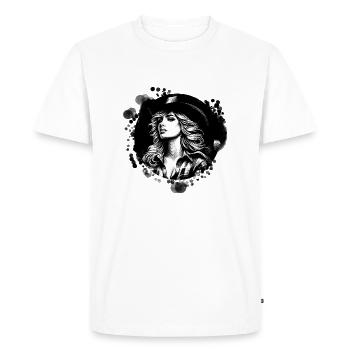 western vintage cowboy girl american wild western - Men's Premium Organic T-Shirt - white - Front - Nico (187cm)