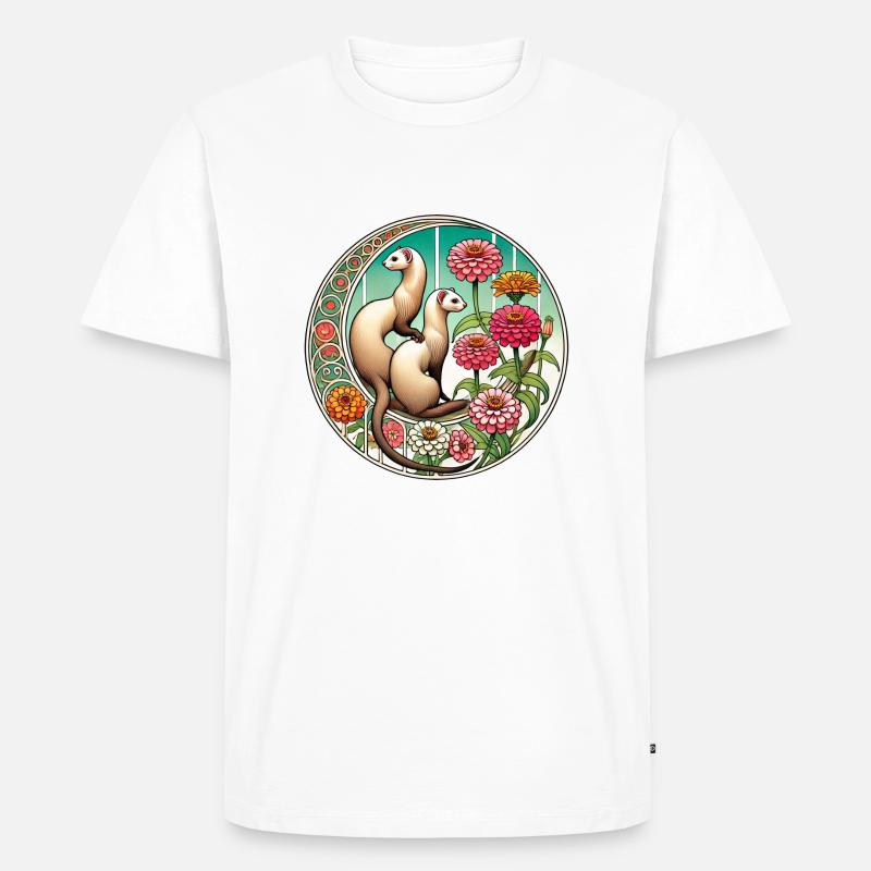 Frettchen - Männer Premium Bio T-Shirt - Weiß