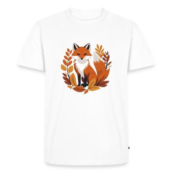 Fox in Autumn #5 - Men's Premium Organic T-Shirt - white - Front - Nico (187cm)