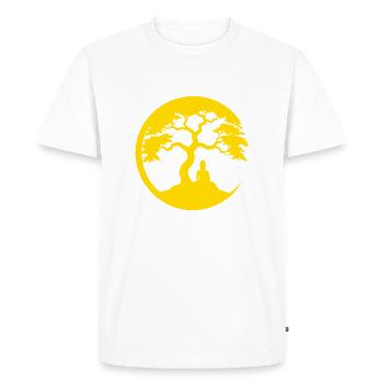 Bouddha, Cercle Zen - T-shirt Premium bio Homme - blanc - Devant - Nico (187cm)