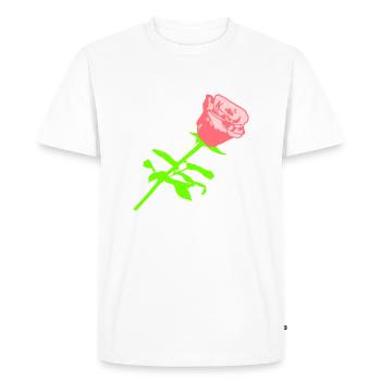 Pretty Beautiful Rose Blossom Leaf Roses Romantic - Men's Premium Organic T-Shirt - white - Front - Nico (187cm)