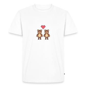 La saga de l’ours - LOVE - T-shirt Premium bio Homme - blanc - Devant - Nico (187cm)