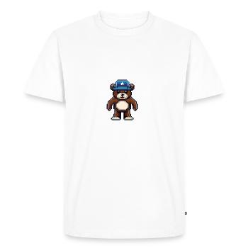 La saga de l’ours - CHAPEAU SUR OURS - T-shirt Premium bio Homme - blanc - Devant - Nico (187cm)