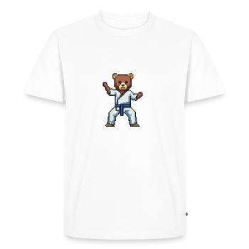 L’épopée de l’ours - COMBATS - T-shirt Premium bio Homme - blanc - Devant - Nico (187cm)