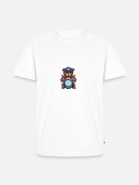 Die Bären-Saga - DRUM - Männer Premium Bio T-Shirt - Weiß
