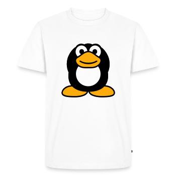 Penguin hear nothing, numb hands cover ears - Men's Premium Organic T-Shirt - white - Front - Nico (187cm)