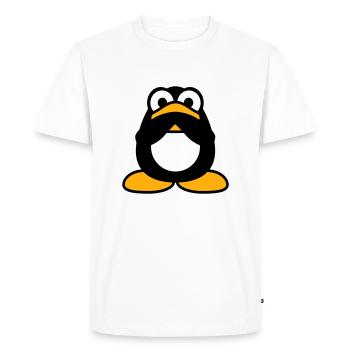 Pingouin Rien parlant Mains silencieuses Couvrant la bouche - T-shirt Premium bio Homme - blanc - Devant - Nico (187cm)