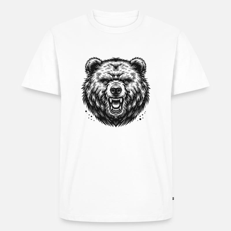 Bär - Männer Premium Bio T-Shirt - Weiß