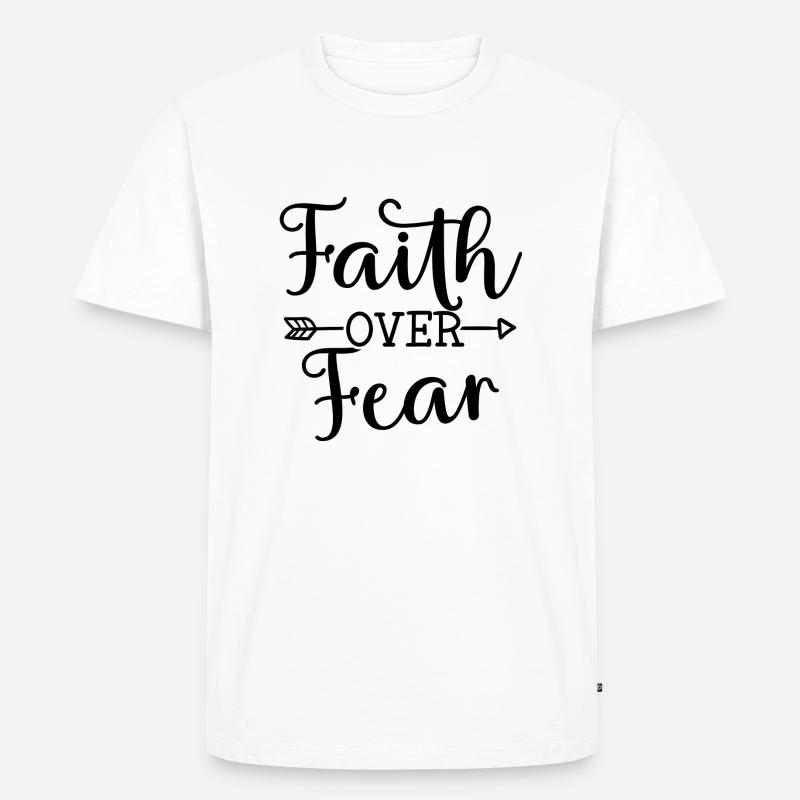 Glaube über Angst - Männer Premium Bio T-Shirt - Weiß