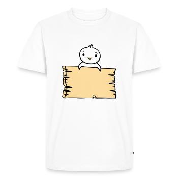 Bird Sitting on Wooden Sign Text Sign Frame Cute - Men's Premium Organic T-Shirt - white - Front - Nico (187cm)