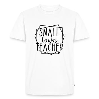 Graphique de cœur d’enseignant de petite ville pour les éducateurs - T-shirt Premium bio Homme - blanc - Devant - Nico (187cm)