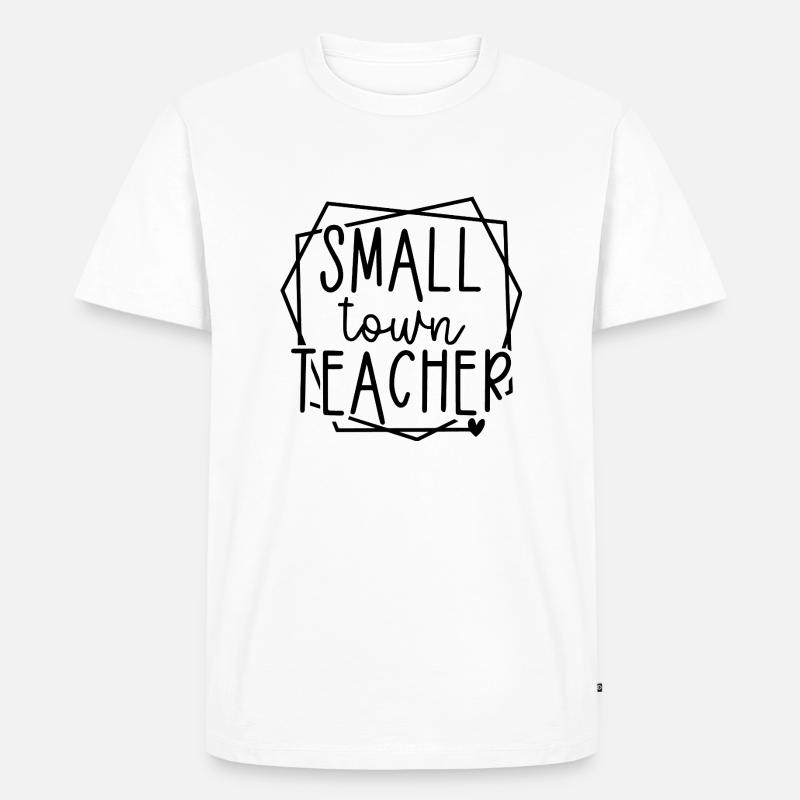 Kleinstadtlehrer Herzgrafik für Pädagogen - Männer Premium Bio T-Shirt - Weiß