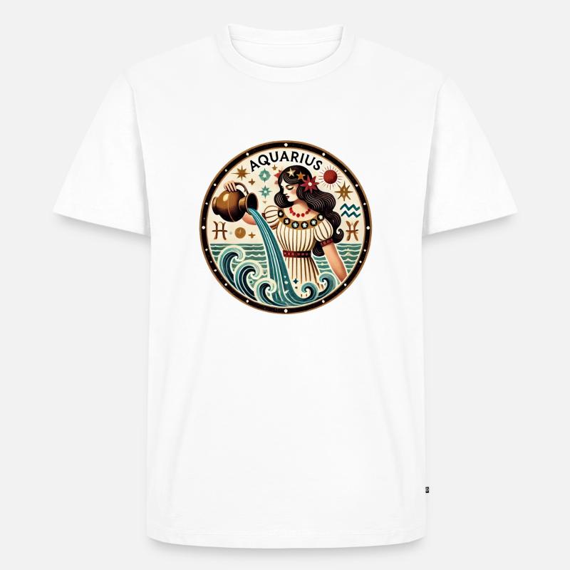Wassermann - Männer Premium Bio T-Shirt - Weiß