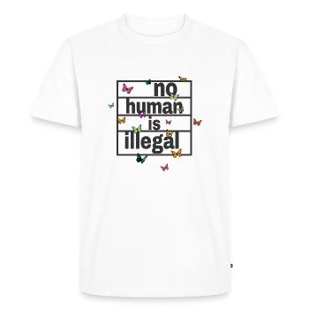 aucun humain n’est illégal - The Original - T-shirt Premium bio Homme - blanc - Devant - Nico (187cm)