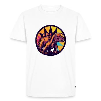 Dinosaur Stegosaurus Comic - Men's Premium Organic T-Shirt - white - Front - Nico (187cm)
