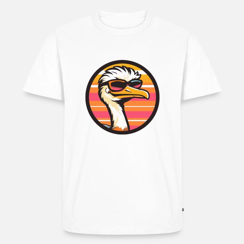 Strauß Comic Cool - Männer Premium Bio T-Shirt - Weiß