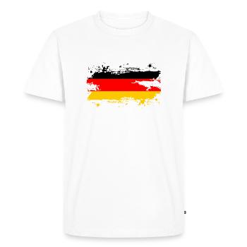 Drapeau Allemagne Drapeau allemand utilisé look home - T-shirt Premium bio Homme - blanc - Devant - Nico (187cm)