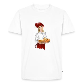 baker - Men's Premium Organic T-Shirt - white - Front - Nico (187cm)