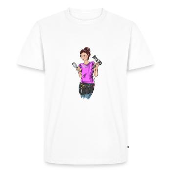 hair stylist - Men's Premium Organic T-Shirt - white - Front - Nico (187cm)