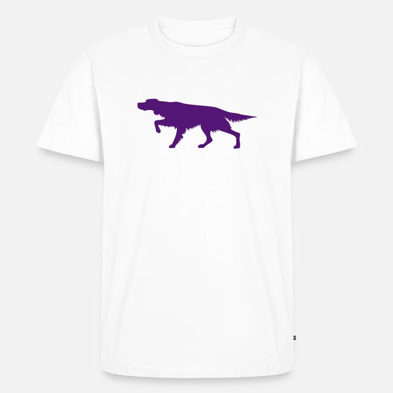 Irish Setter - On Point - Silhouette - Männer Premium Bio T-Shirt - Weiß