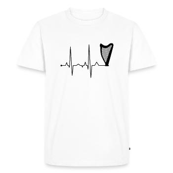 Joueur de harpe Musique de harpe Idée d’instrument à cordes - T-shirt Premium bio Homme - blanc - Devant - Nico (187cm)